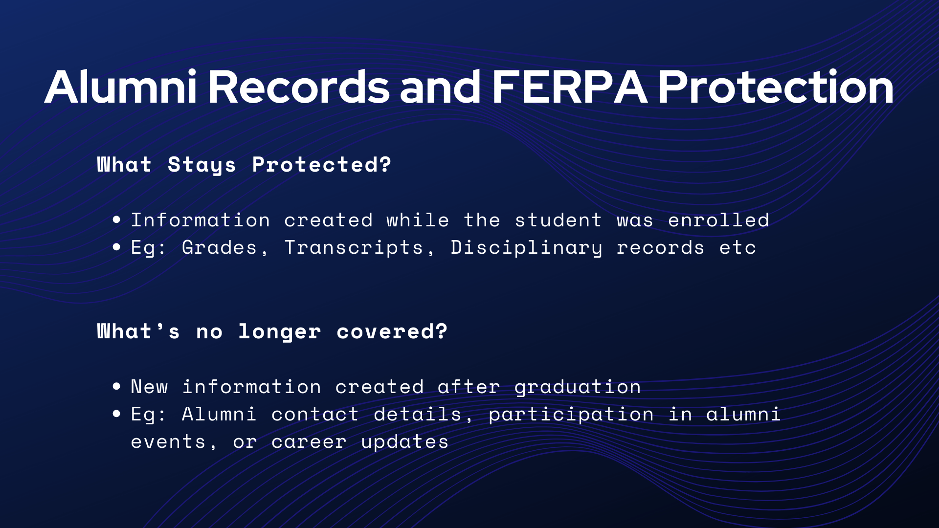 Alumni Records and FERPA Protection