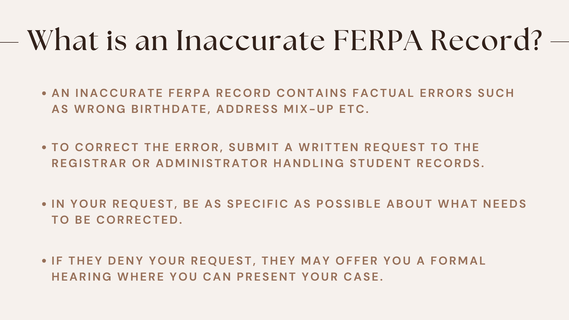 What is an Inaccurate FERPA Record?